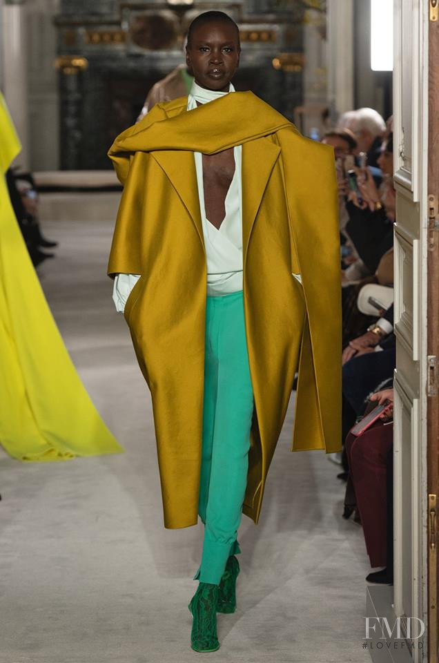 Alek Wek featured in  the Valentino Couture fashion show for Spring/Summer 2019