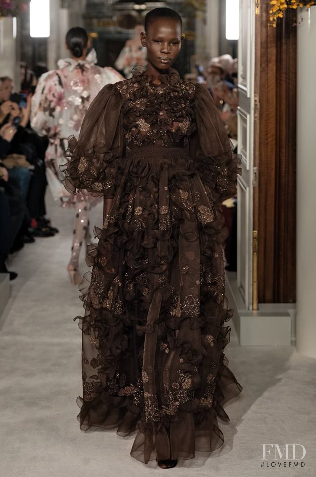 Shanelle Nyasiase featured in  the Valentino Couture fashion show for Spring/Summer 2019