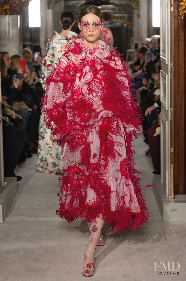 Julie Hoomans featured in  the Valentino Couture fashion show for Spring/Summer 2019