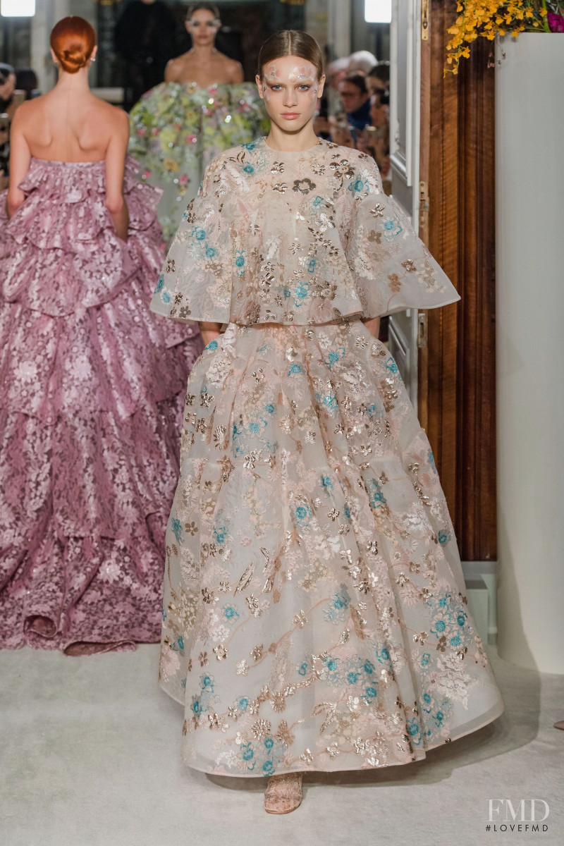 Sarah Dahl featured in  the Valentino Couture fashion show for Spring/Summer 2019