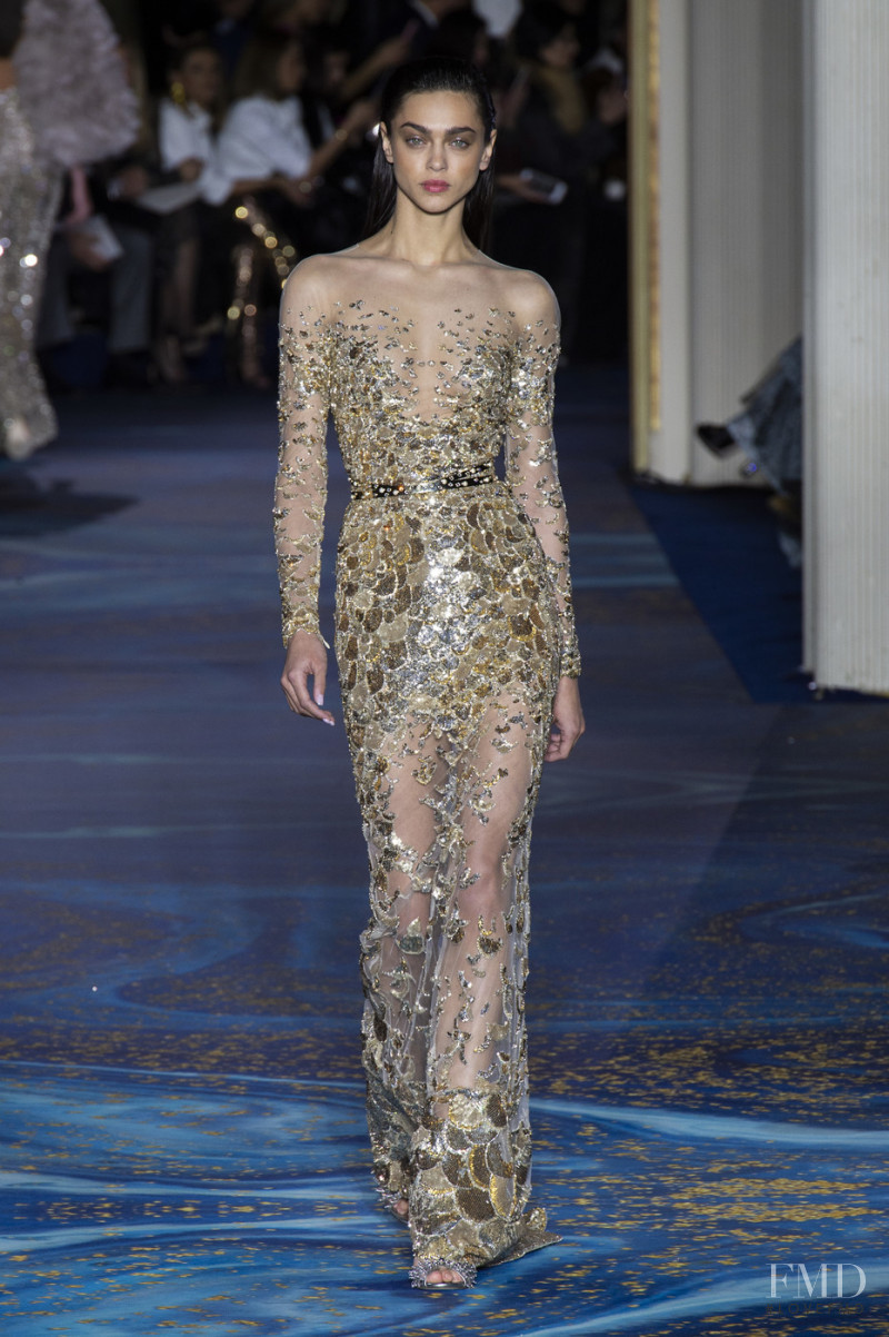 Zhenya Katava featured in  the Zuhair Murad fashion show for Spring/Summer 2019