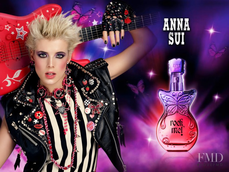 Agyness Deyn featured in  the Anna Sui Rock Me Fragrance advertisement for Spring/Summer 2010