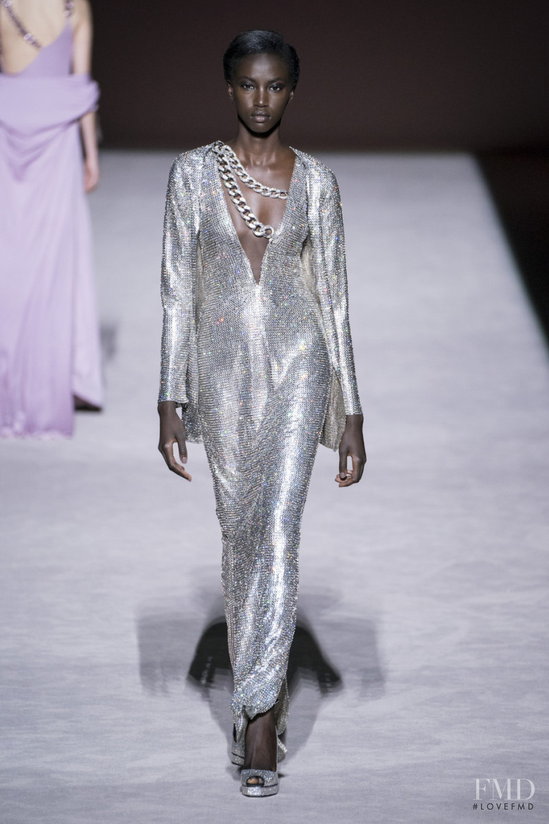 Anok Yai featured in  the Tom Ford fashion show for Autumn/Winter 2019