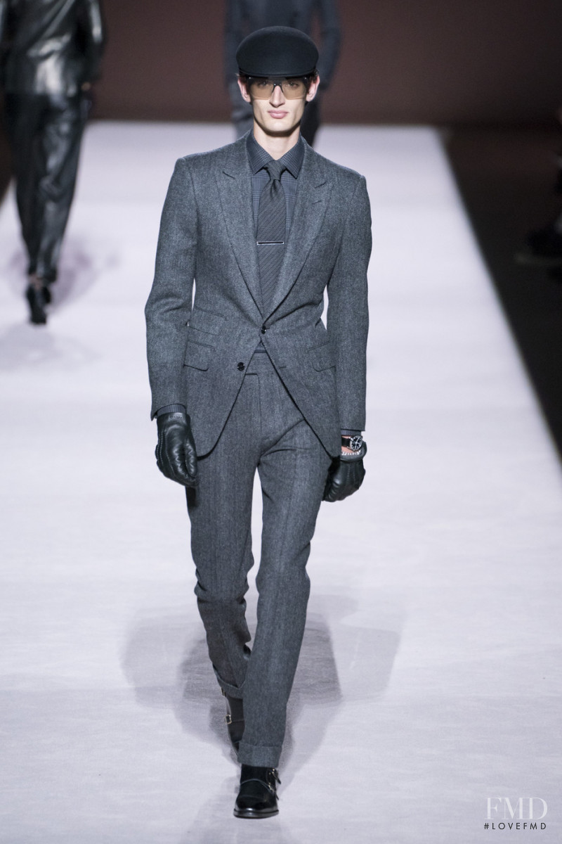 Aaron Shandel featured in  the Tom Ford fashion show for Autumn/Winter 2019