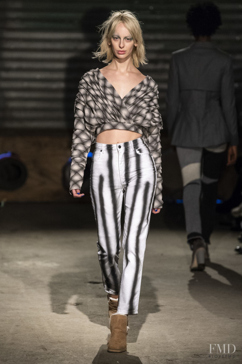 Lili Sumner featured in  the Eckhaus Latta fashion show for Autumn/Winter 2019