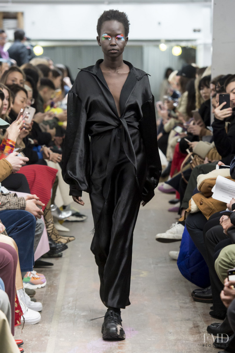 Aweng Chuol featured in  the Collina Strada fashion show for Autumn/Winter 2019