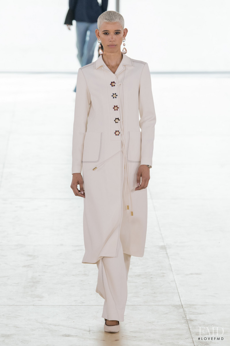 Janiece Dilone featured in  the Tory Burch fashion show for Autumn/Winter 2019