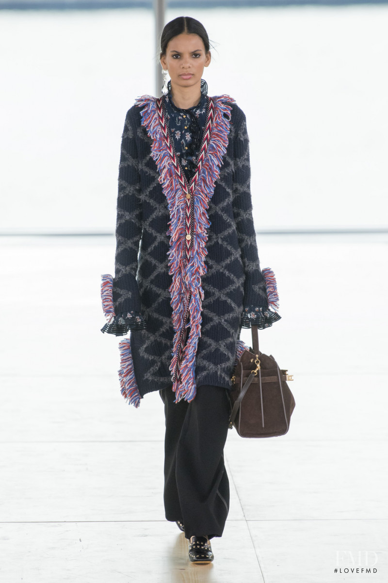Annibelis Baez featured in  the Tory Burch fashion show for Autumn/Winter 2019