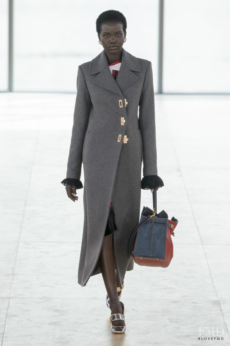 Adut Akech Bior featured in  the Tory Burch fashion show for Autumn/Winter 2019