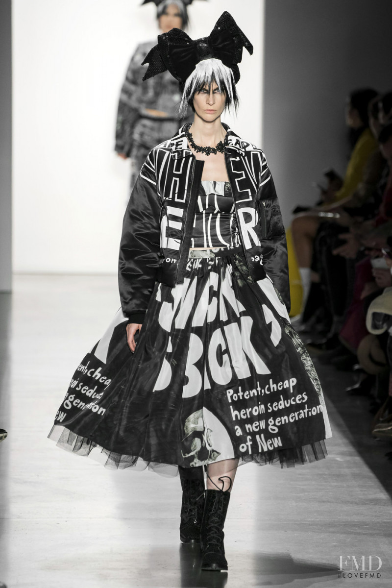 Sarah Abney featured in  the Jeremy Scott fashion show for Autumn/Winter 2019