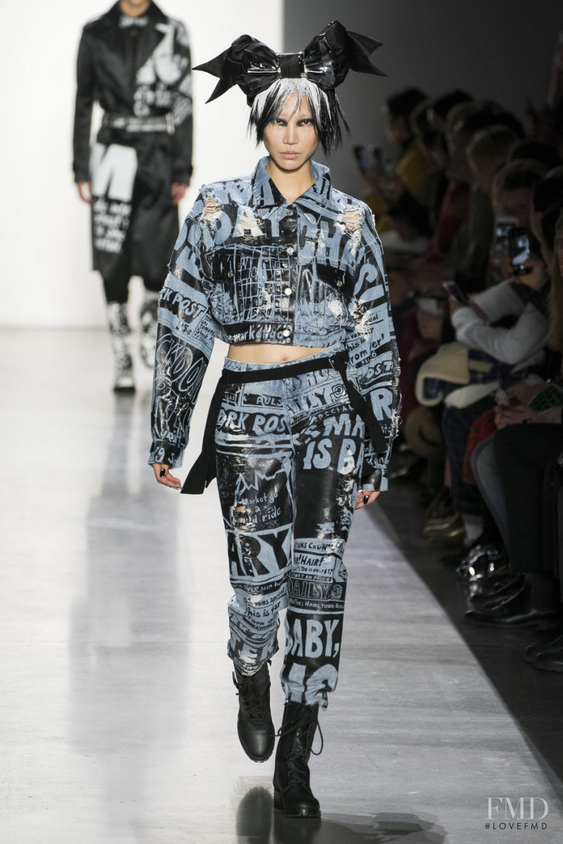 Soo Joo Park featured in  the Jeremy Scott fashion show for Autumn/Winter 2019