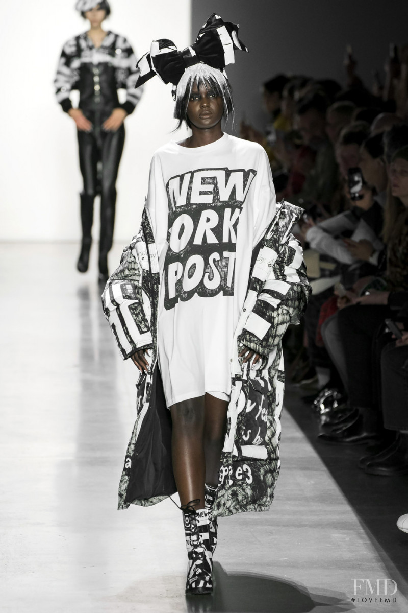 Duckie Thot featured in  the Jeremy Scott fashion show for Autumn/Winter 2019