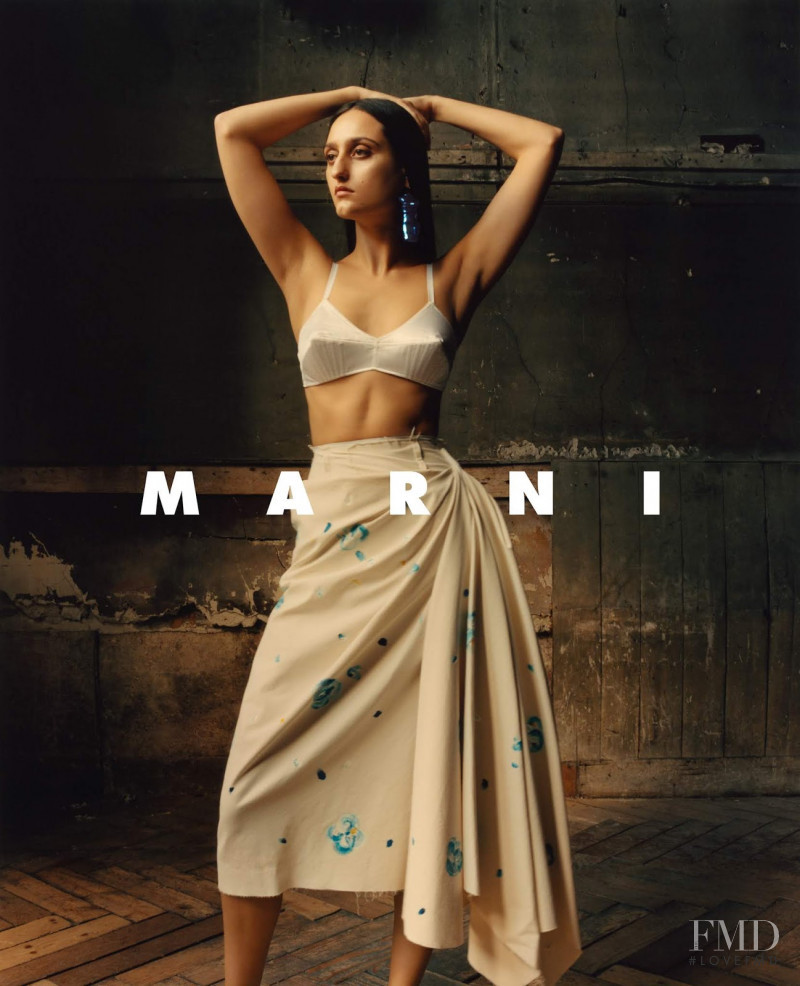 Jess Maybury featured in  the Marni advertisement for Spring/Summer 2019