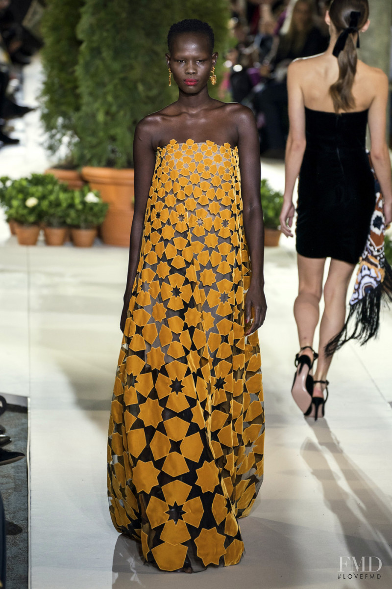 Shanelle Nyasiase featured in  the Oscar de la Renta fashion show for Autumn/Winter 2019