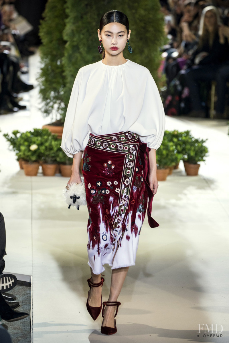 HoYeon Jung featured in  the Oscar de la Renta fashion show for Autumn/Winter 2019