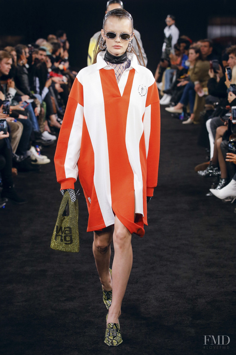 Kris Grikaite featured in  the Alexander Wang fashion show for Autumn/Winter 2019