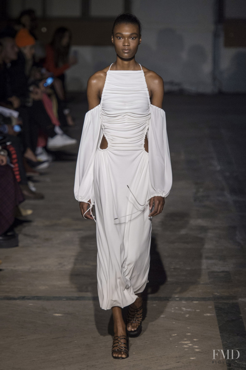 Naki Depass featured in  the Dion Lee fashion show for Autumn/Winter 2019