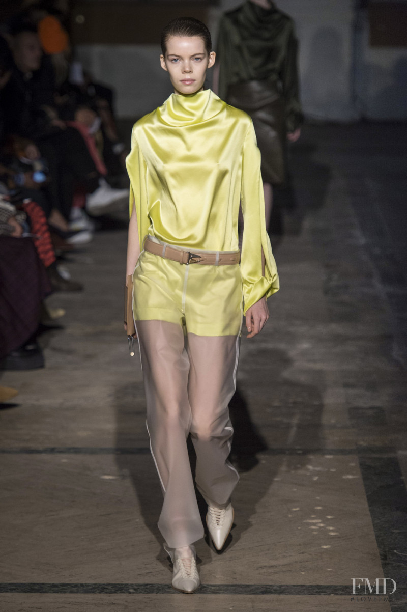 Nina Gulien featured in  the Dion Lee fashion show for Autumn/Winter 2019