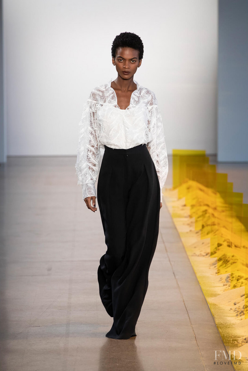 Aube Jolicoeur featured in  the Noon By Noor fashion show for Autumn/Winter 2019