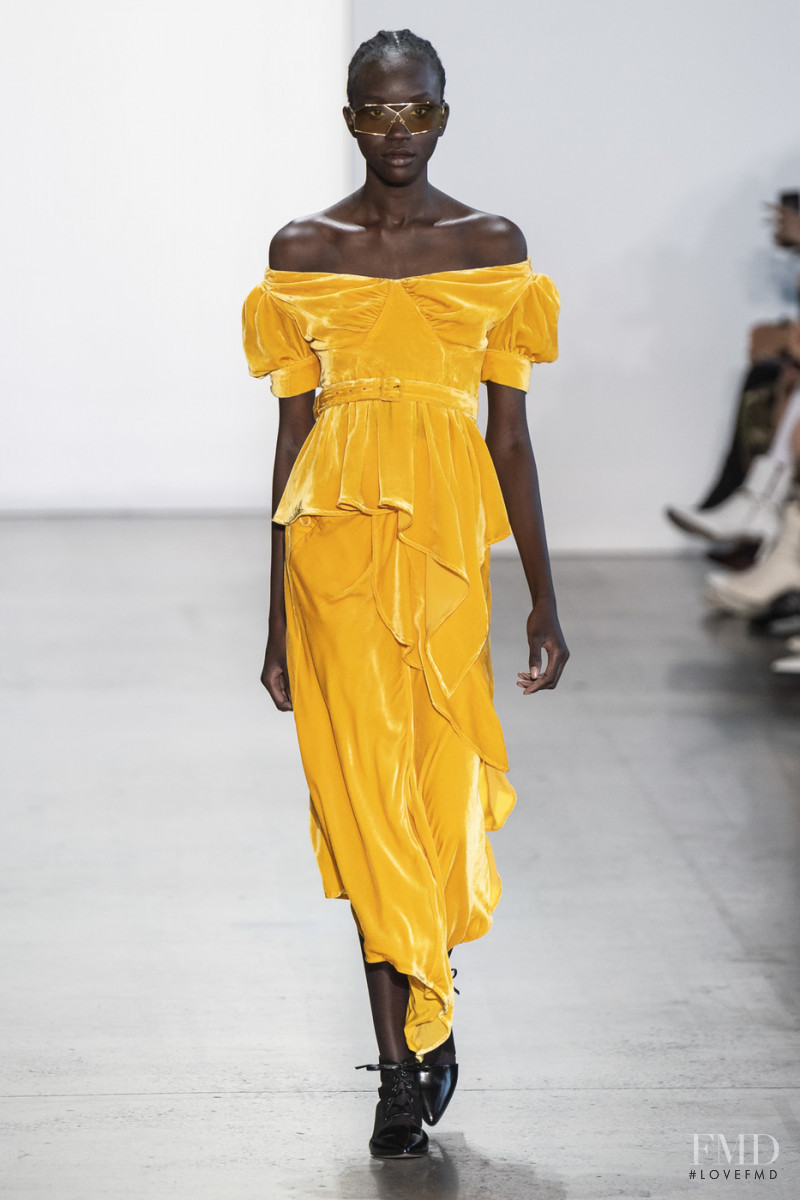 Achenrin Madit featured in  the Self Portrait fashion show for Autumn/Winter 2019