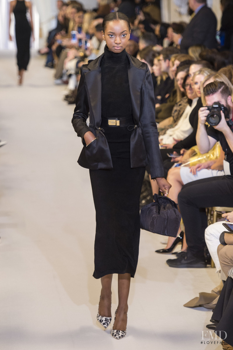 Sana Diouf featured in  the Brandon Maxwell fashion show for Autumn/Winter 2019