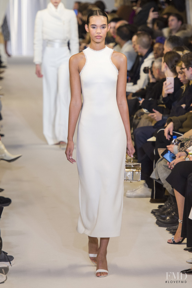 Jordan Daniels featured in  the Brandon Maxwell fashion show for Autumn/Winter 2019