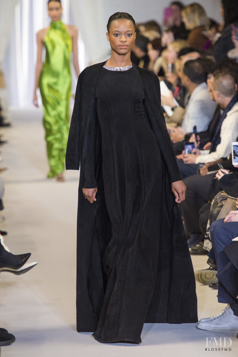 Mayowa Nicholas featured in  the Brandon Maxwell fashion show for Autumn/Winter 2019