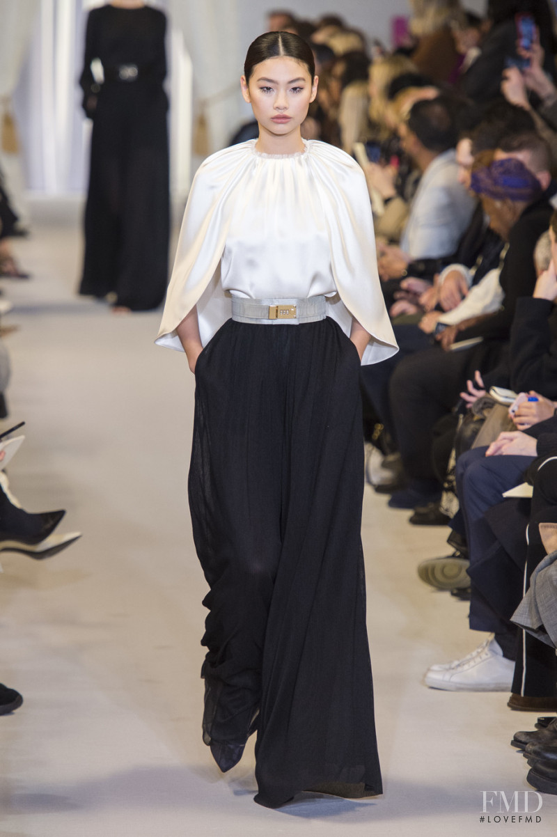 HoYeon Jung featured in  the Brandon Maxwell fashion show for Autumn/Winter 2019