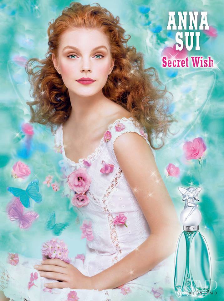 Jessica Stam featured in  the Anna Sui Secret Wish Fragrance advertisement for Spring/Summer 2005