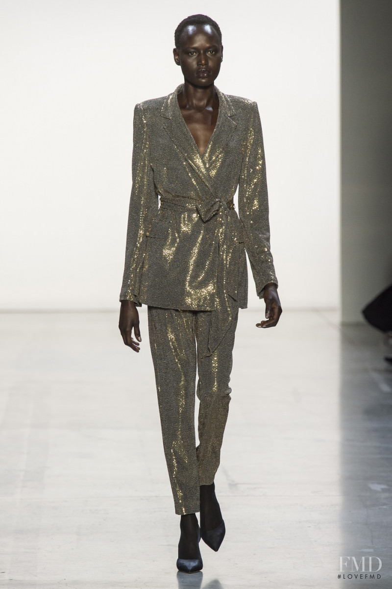 Ajak Deng featured in  the Badgley Mischka fashion show for Autumn/Winter 2019