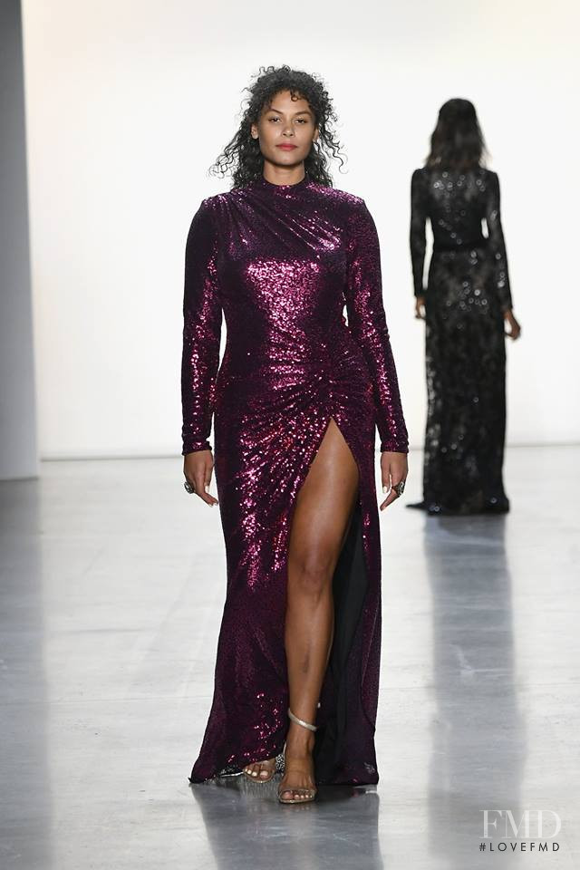 Marquita Pring featured in  the Tadashi Shoji fashion show for Autumn/Winter 2019