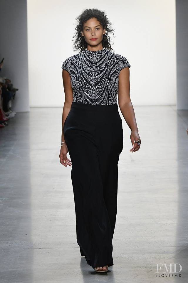 Marquita Pring featured in  the Tadashi Shoji fashion show for Autumn/Winter 2019