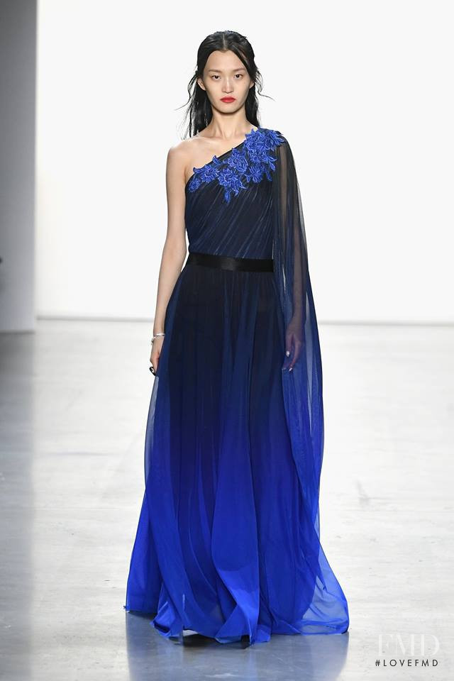 Wangy Xinyu featured in  the Tadashi Shoji fashion show for Autumn/Winter 2019