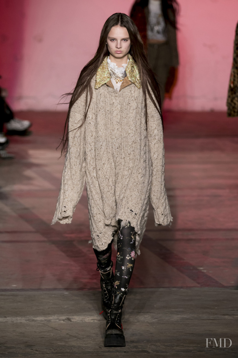 Giselle Norman featured in  the R13 fashion show for Autumn/Winter 2019
