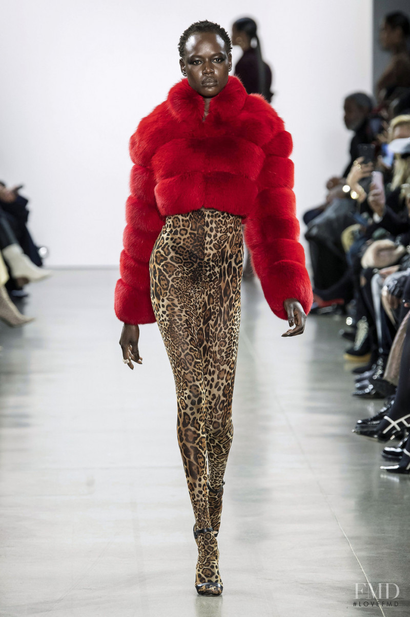 Ajak Deng featured in  the Laquan Smith fashion show for Autumn/Winter 2019