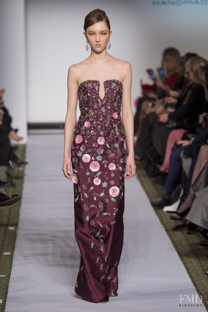 Nastya Cherkasova featured in  the Dennis Basso fashion show for Autumn/Winter 2019