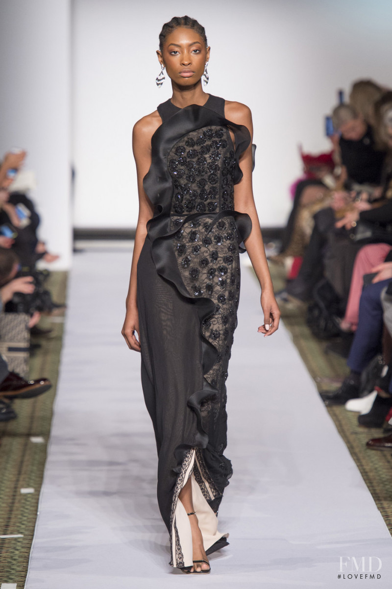 Aaliyah Hydes featured in  the Dennis Basso fashion show for Autumn/Winter 2019