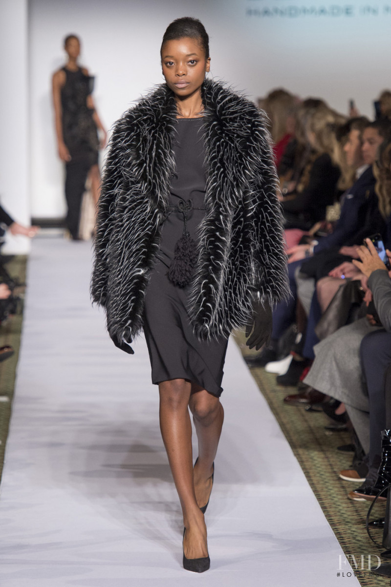 Olivia Anakwe featured in  the Dennis Basso fashion show for Autumn/Winter 2019