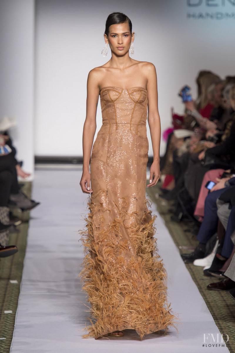 Thayna Santos Silva featured in  the Dennis Basso fashion show for Autumn/Winter 2019