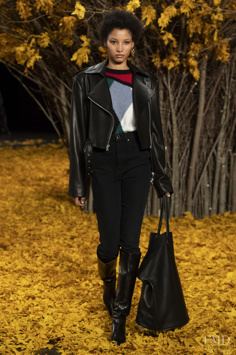 Lineisy Montero featured in  the Khaite fashion show for Autumn/Winter 2019