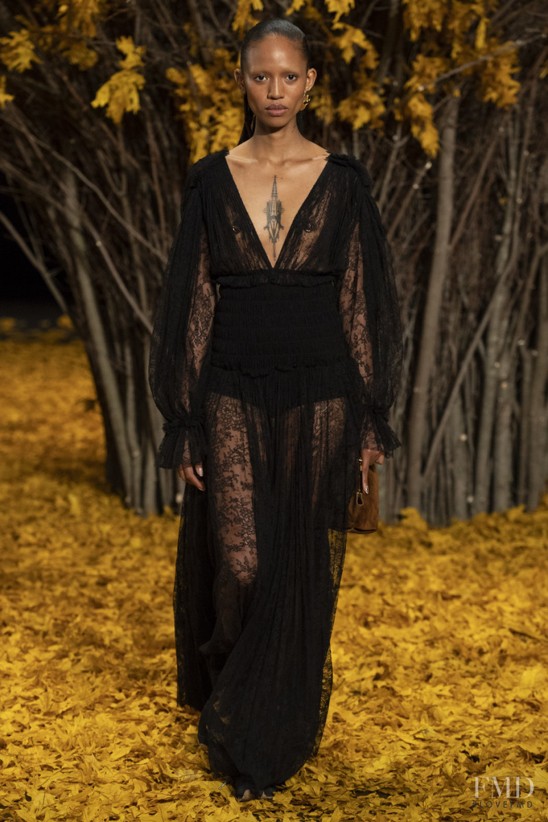 Adesuwa Aighewi featured in  the Khaite fashion show for Autumn/Winter 2019