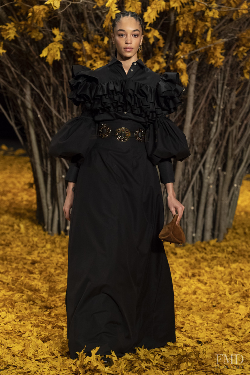 Indira Scott featured in  the Khaite fashion show for Autumn/Winter 2019