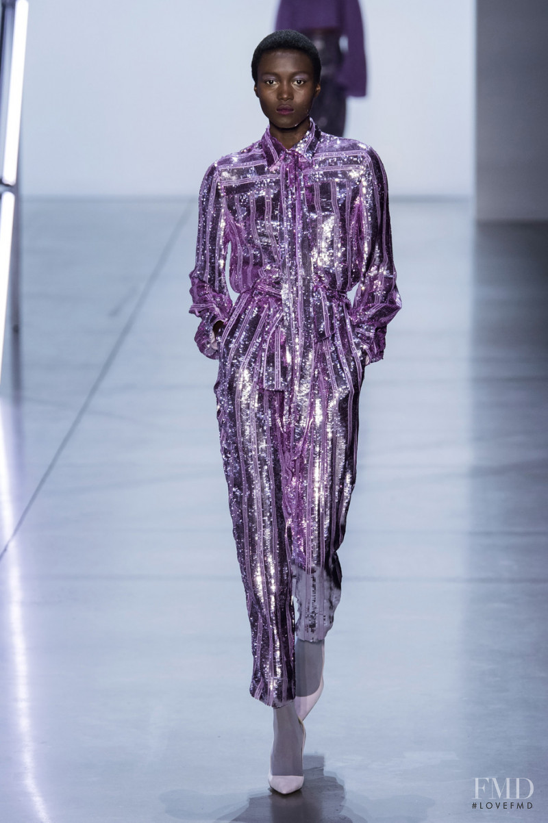 Rouguy Faye featured in  the Sally LaPointe fashion show for Autumn/Winter 2019