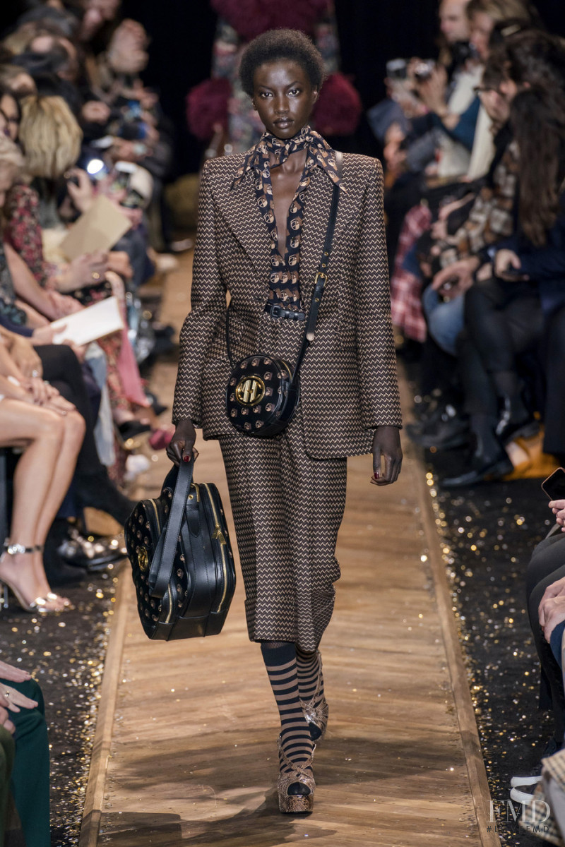 Anok Yai featured in  the Michael Kors Collection fashion show for Autumn/Winter 2019
