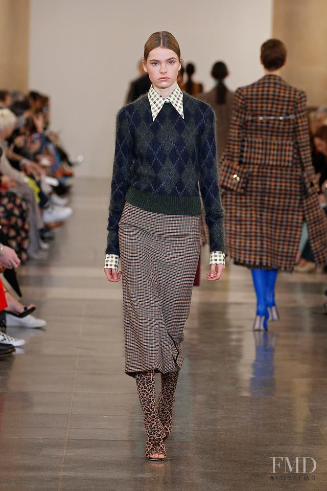 Maud Hoevelaken featured in  the Victoria Beckham fashion show for Autumn/Winter 2019