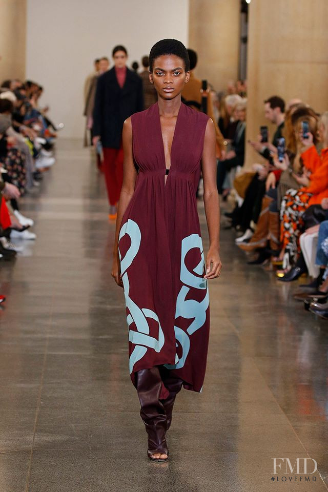 Aube Jolicoeur featured in  the Victoria Beckham fashion show for Autumn/Winter 2019