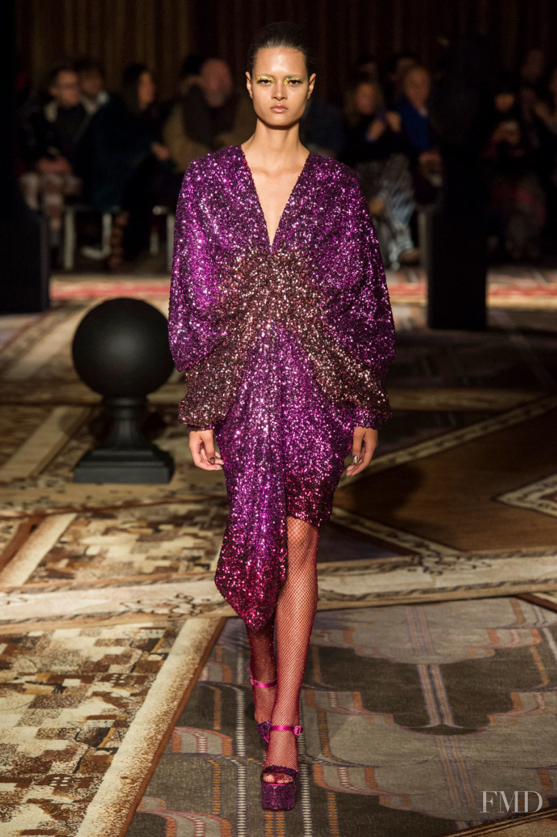 Amanda Martins featured in  the Halpern fashion show for Autumn/Winter 2019