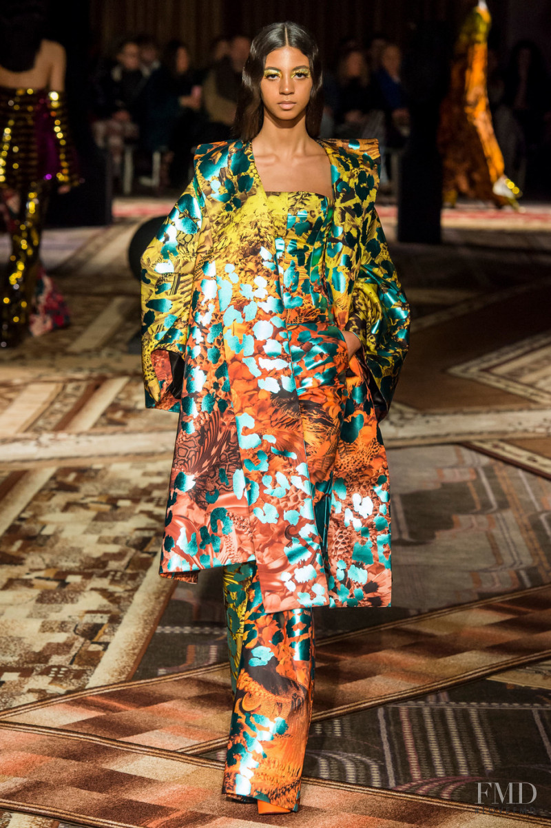 Rocio Marconi featured in  the Halpern fashion show for Autumn/Winter 2019