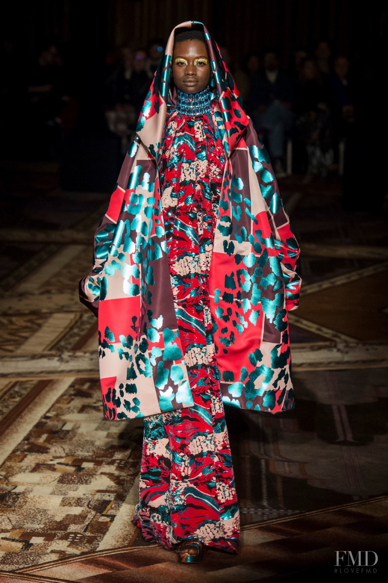 Fatou Jobe featured in  the Halpern fashion show for Autumn/Winter 2019