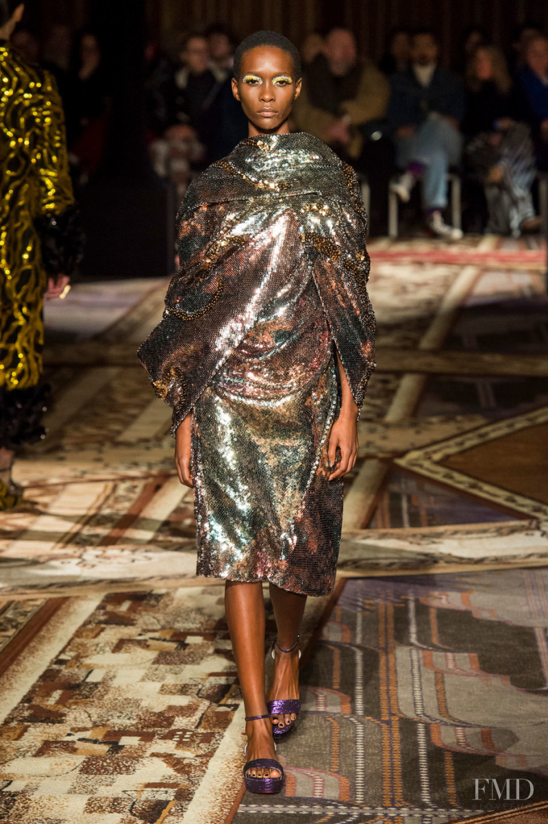 Mahany Pery featured in  the Halpern fashion show for Autumn/Winter 2019